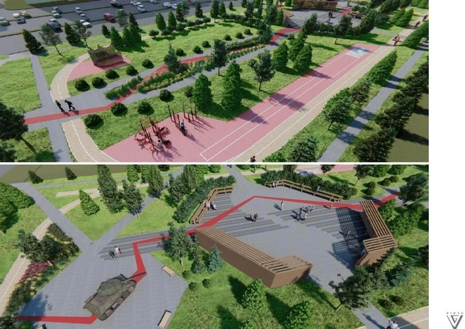 На территории планируют посадить 90 елей | Источник: Virtu Group, Green.novo-sibirsk.ru