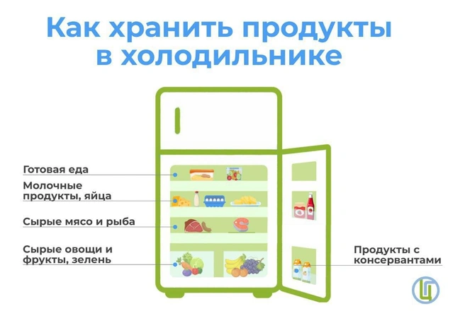 «Правила холодильника». Как лучше хранить еду — версия Роспотребнадзора | Источник: Управление Роспотребнадзора по городу Санкт-Петербургу