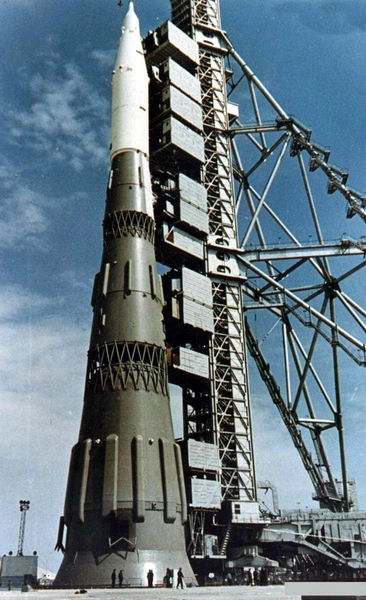 Макет ракеты-носителя «Н-1» на стартовой площадке Байконура, 1967 год | Источник: National Reconnaissance Office, Public domain, via Wikimedia Commons