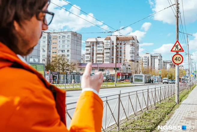 На улице Маяковского практически нет зелени и негде ее разместить | Источник: Кирилл Башинский / NGS55.RU