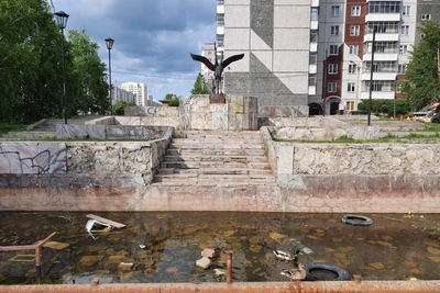 Заброшенный фонтан «Журавли» в Красноярске передадут городу