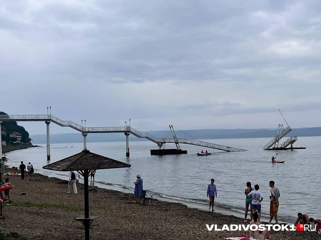 Мост с отдыхающими рухнул в море под Артемом: пострадали дети, прокуратура начала проверку | Источник: Алиса Князева / VLADIVOSTOK1.RU