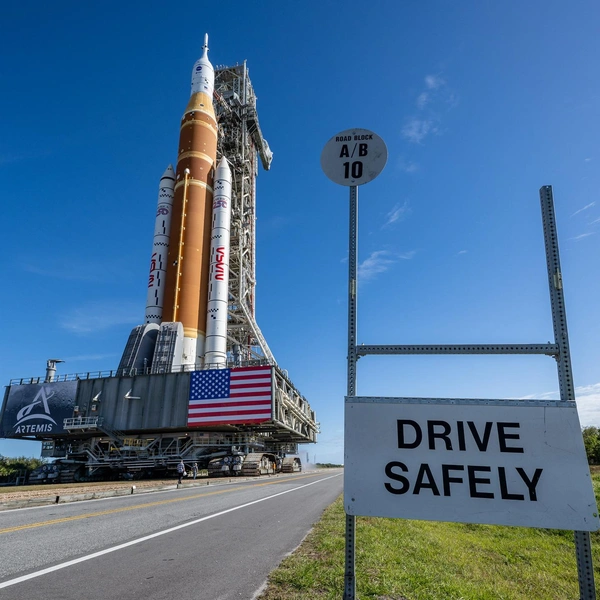 В США вывезли на стартовую площадку ракету SLS для первого полета людей к Луне с 1972 года