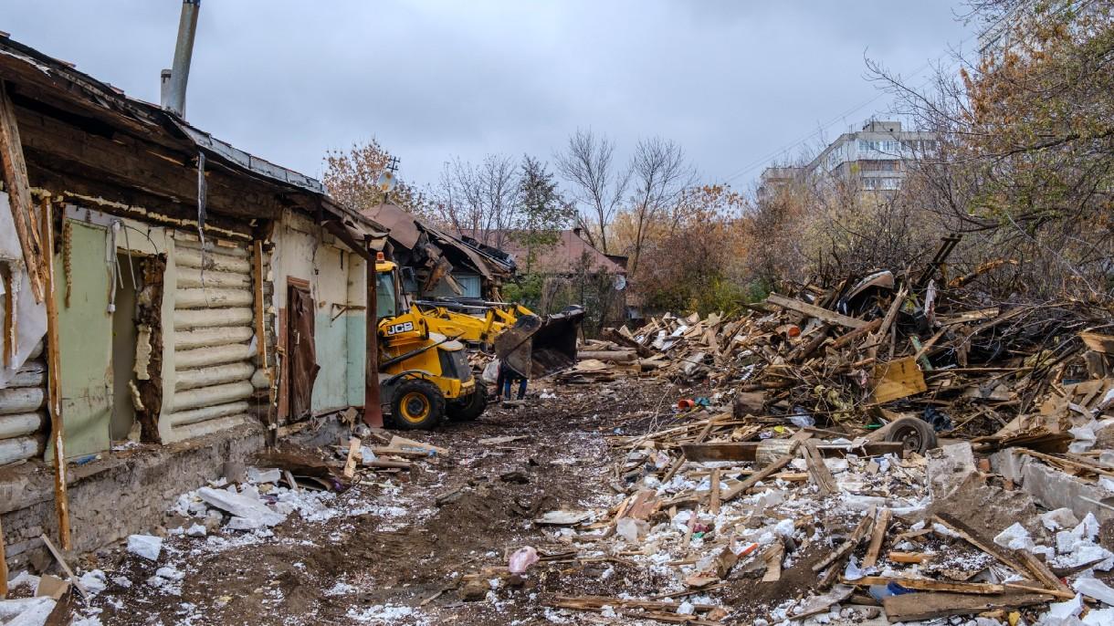 В Уфе снесли старые дома на улице Шафиева — фотографии