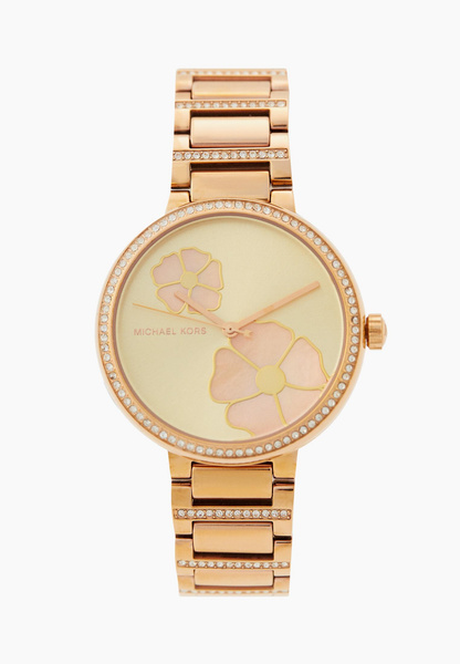 Золотые часы Michael Kors с цветочным дизайном
