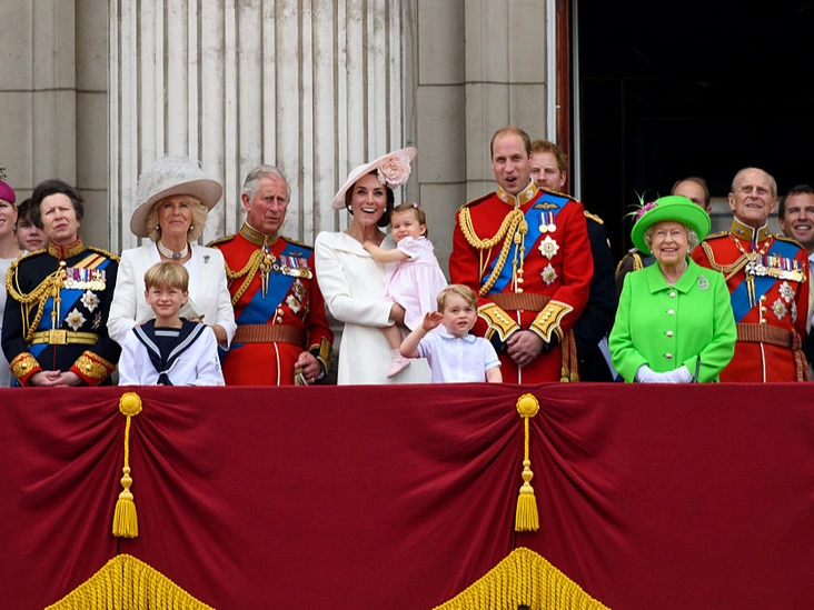 Винздоры во время Парада в честь дня рождения королевы Елизаветы II, 11 июня 2016