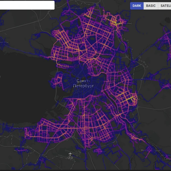 Тепловая карта наиболее популярных маршрутов | Источник: Предоставлено Whoosh
