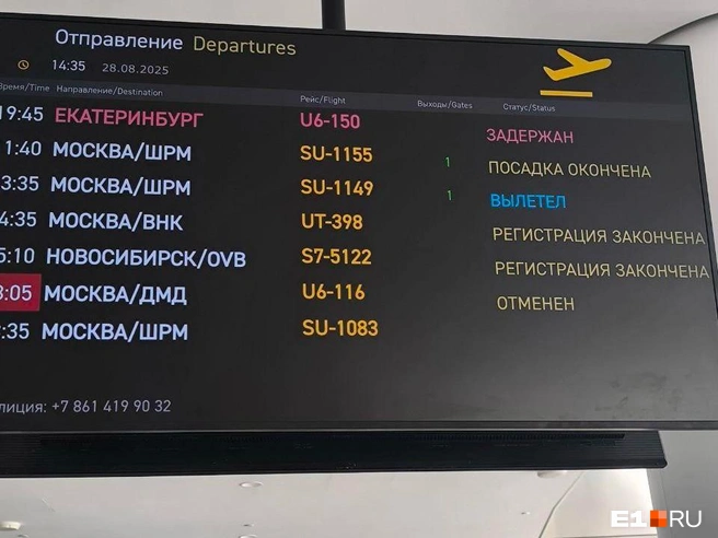Рейс переносили несколько раз из-за сильного ветра | Источник: читатель E1.RU