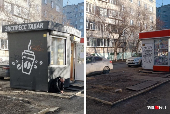 Киоск «Экспресс табак» увезли через 5 часов после публикации 74.RU | Источник: читатель 74.RU, Александр Шестаков, Семен Казьмин