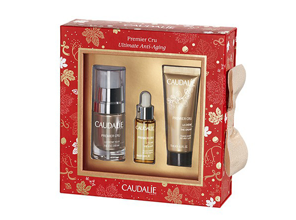 Набор Premier Cru для глобального антивозрастного ухода, Caudalie. В набор входят: омолаживающий крем для глаз Premier Cru, 15 мл; омолаживающий крем Premier Cru, 15 мл; эликсир Premier Cru, 10 мл.