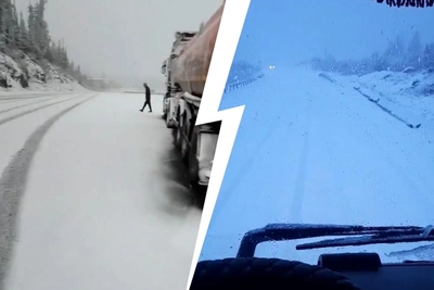 Трассу к Ергакам засыпало снегом