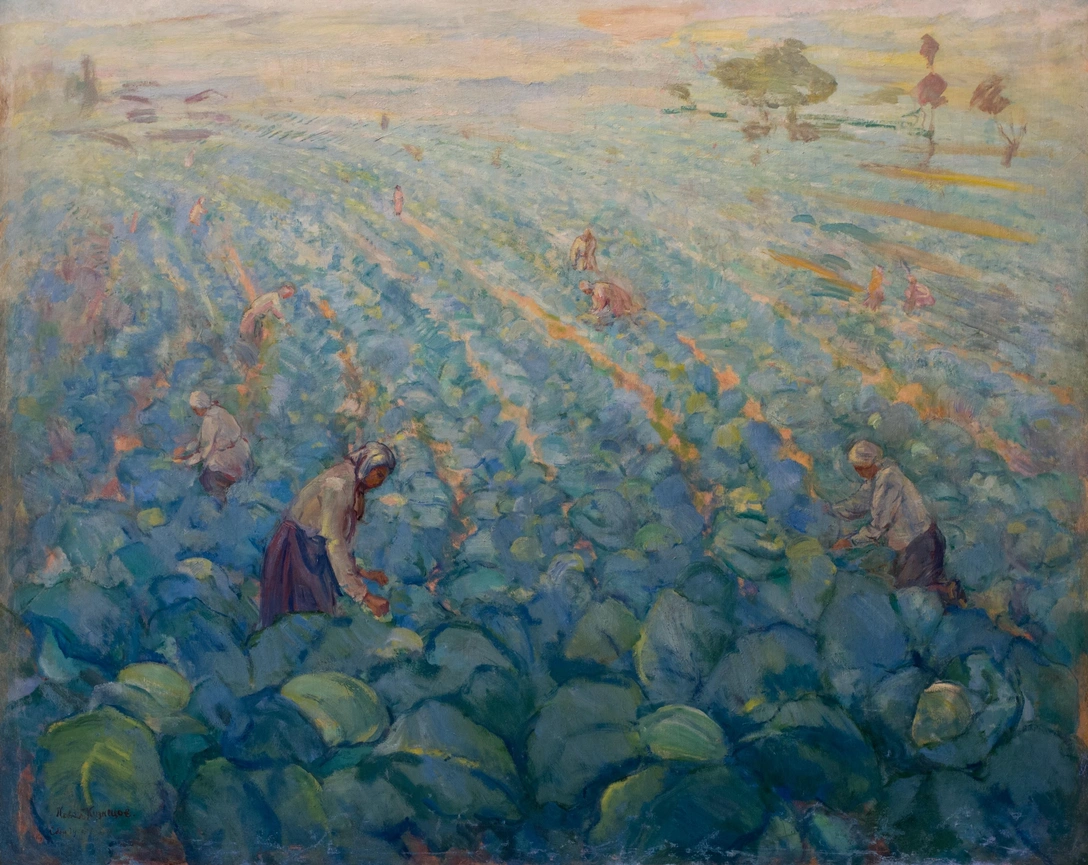 Кузнецов Павел Варфоломеевич. «Сбор гусениц». 2-я половина 1930-х гг. Холст, масло. Саратовский государственный художественный музей имени А. Н. Радищева. | Источник: архивы пресс-служб