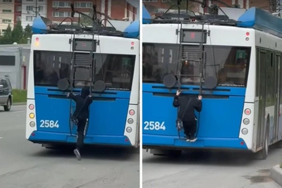 Подростка-зацепера заметили на троллейбусе в Новосибирске
