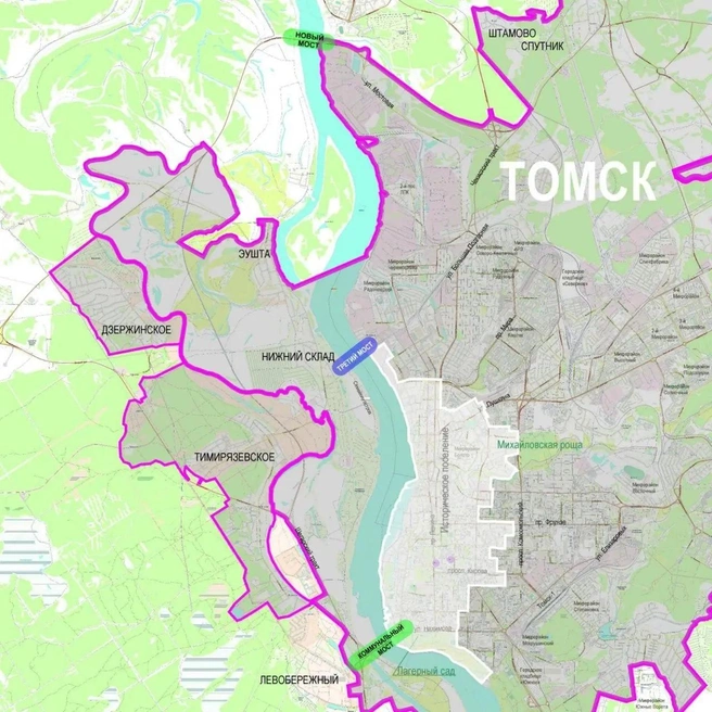На схеме указано, где будет расположен третий мост | Источник: телеграм-канал «ГрадРазвитие»