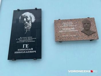 Табличка на доме, где жил художник | Источник: Мария Мишукова / Voronezh1.ru