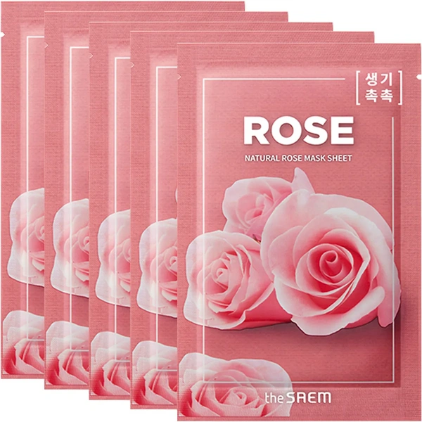 Маска для лица тканевая с экстрактом розы The Saem Natural Rose Mask Sheet