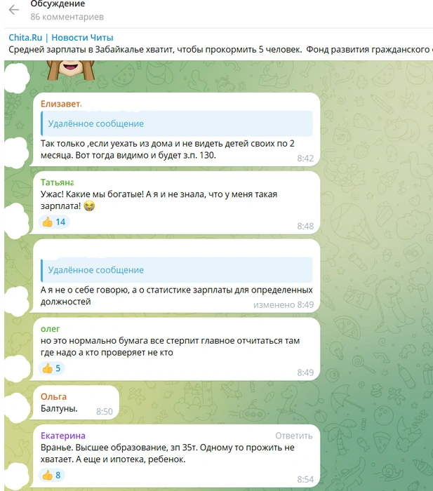 Пост собрал уже около 100 комментариев | Источник: телеграм-канал «Чита.Ру»