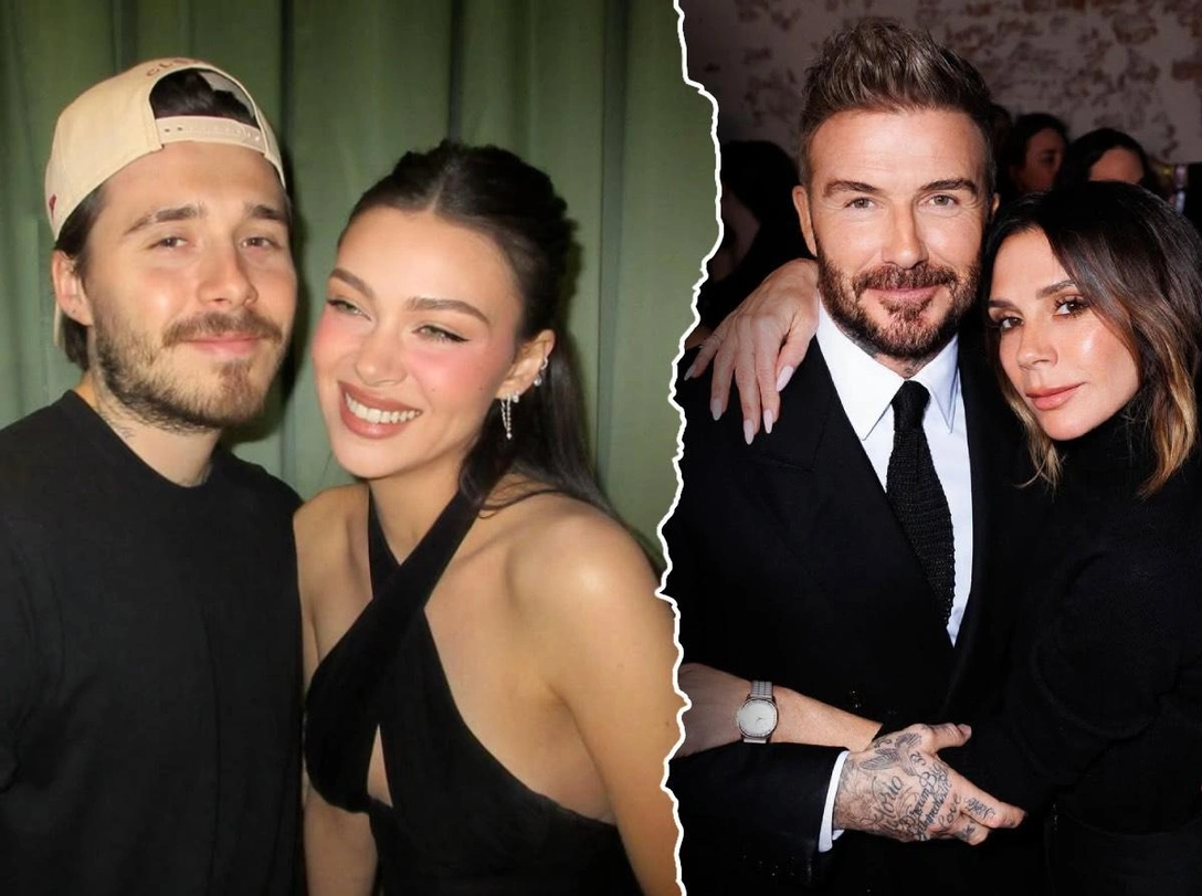 Бруклин Пельтц-Бэкхем и Никола Пельтц; Дэвид и Виктория Бекхэм | marieclaire.ru