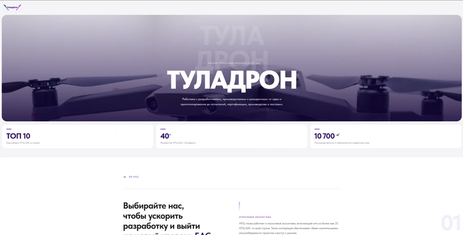 Так выглядит сам сайт «ТулаДрона» | Источник: tuladron.ru