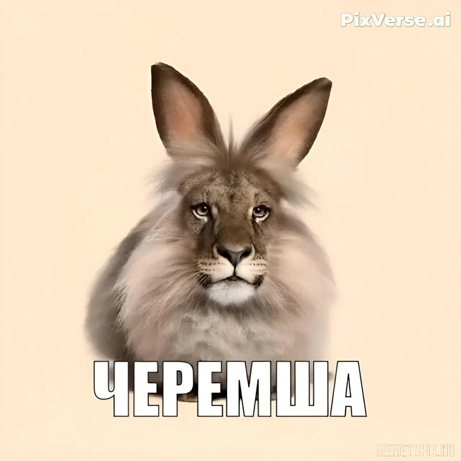 Именно так выглядит Черемша. Тело зайца, голова льва, но вообще-то это кот, который жил в Советском Союзе  | Источник: tiktok.com