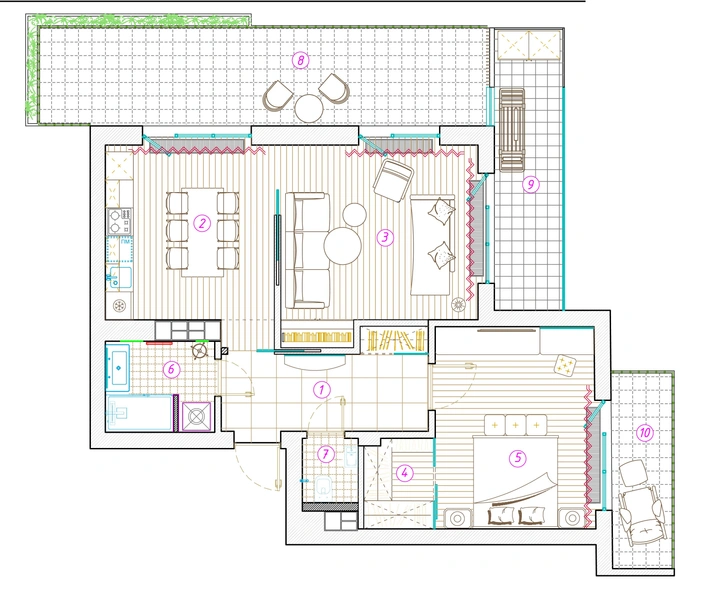 План квартиры 65 м², Елена Полещук.