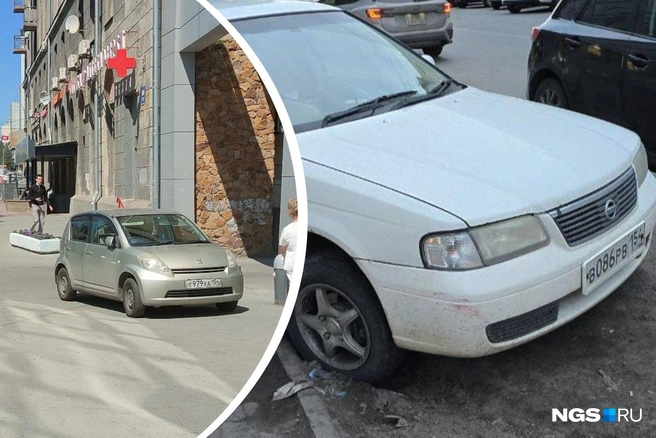 Новосибирские автохамы уже давно не отличают газоны и тротуары от парковочных мест | Источник: читатели НГС