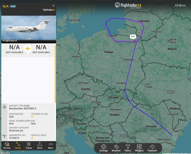 Источник: скриншот FlightRadar24