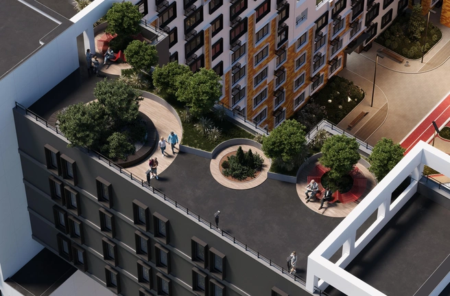 «Небесный сад»&nbsp;— смотровая терраса на крыше ЖК | Источник: «СибирьИнвест Development»