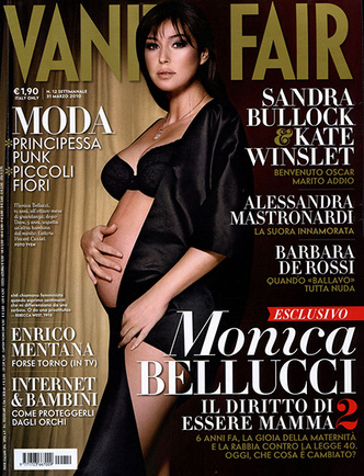 беременные звезды на обложках глянца Моника Беллуччи