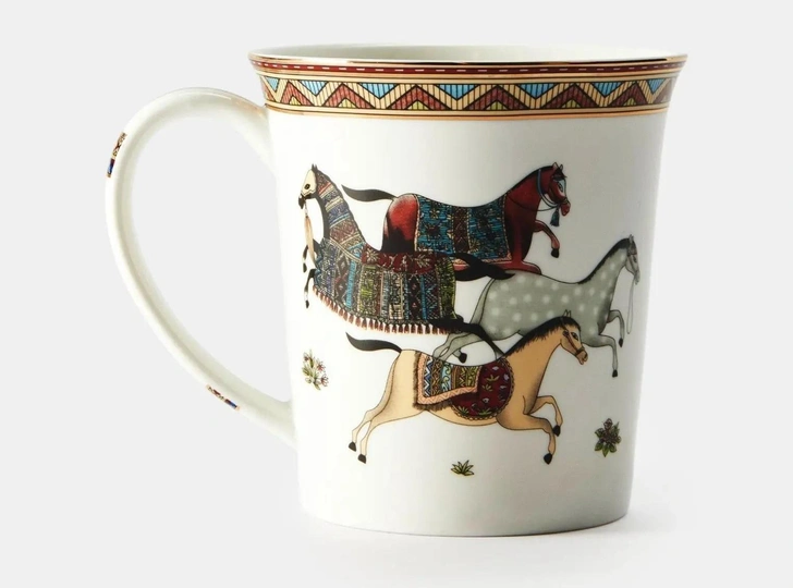 Новогодняя кружка с лошадками