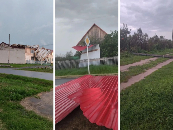 Житель показал обстановку в селе после урагана | Источник: читатель 72.RU