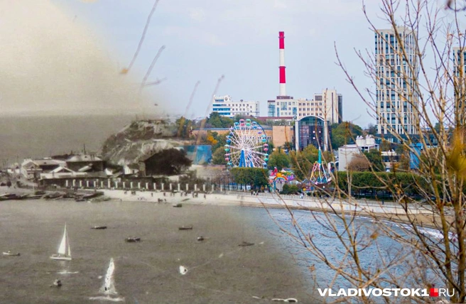 Набережная 1960-х годов и в наши дни | Источник: pastvu.com / Елена Буйвол / VLADIVOSTOK1.RU