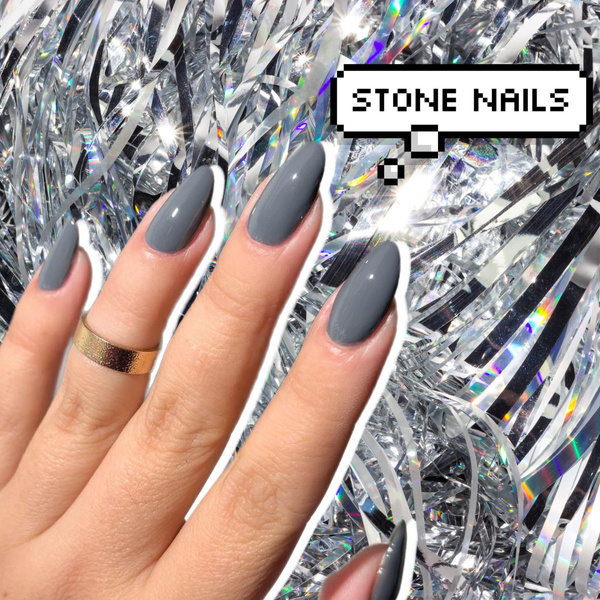 Каменные ногти: серый маникюр — главный нейл-тренд весны 2024