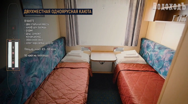 Двухместная каюта | Источник: vodohod.com
