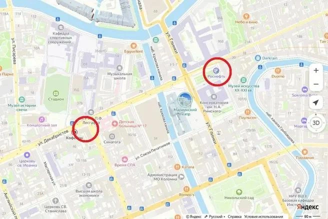 предполагаемые варианты выхода «Театральной» | Источник: «Яндекс.Карты»