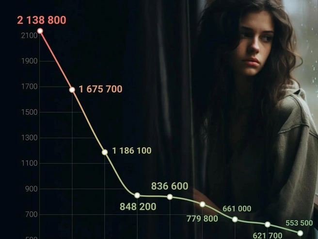 Динамика сокращения абортов за два десятилетия | Источник: Изображение: Виталий Калистратов / Городские порталы