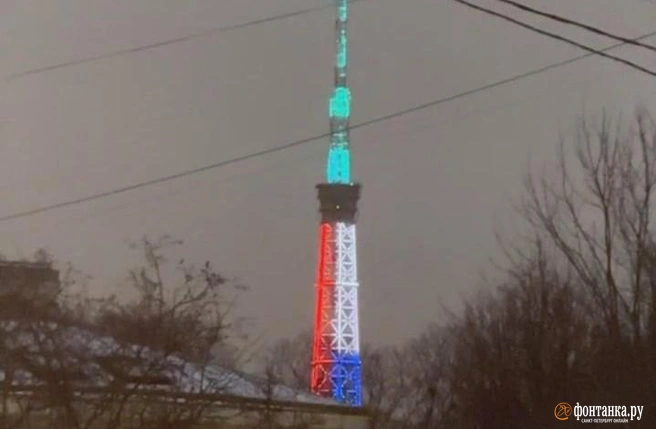 Петербургская телебашня засияет цветами российского флага | Источник: «Фонтанка.ру»
