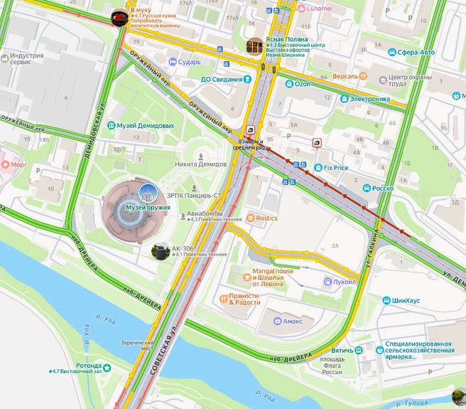 Дорожная ситуация в районе аварии | Источник: yandex.ru/maps