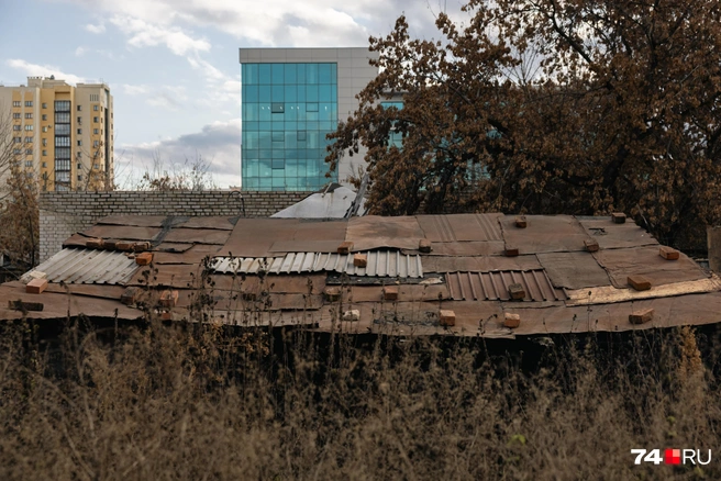 Из сине-зеленых окон открывается вид на одноэтажные избушки | Источник: Наталья Лапцевич