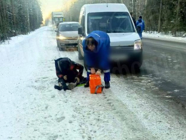 Водителя спасли из горящей ГАЗели в аварии под Сосновым Бором | Источник: Дорожный Контроль СПБ