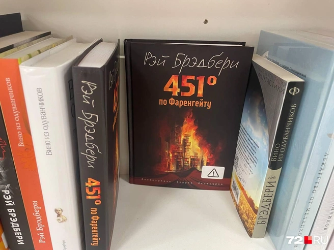 Научно-фантастический роман-антиутопия «451 градус по Фаренгейту» тоже промаркирован | Источник: Радик Енчу / 72.RU
