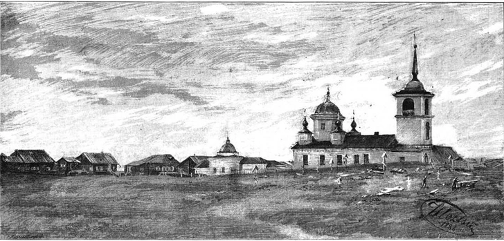Пустозерск на иллюстрации 1886 года | Источник: V.A.Tolvinsky, Public domain, via Wikimedia Commons