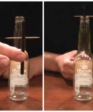 Зрелищный фокус: как достать трубочку из бутылки