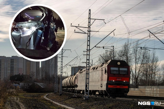 Авария произошла ночью | Источник: Александр Ощепков / NGS.RU, «Западно-Сибирская транспортная прокуратура» / T.me