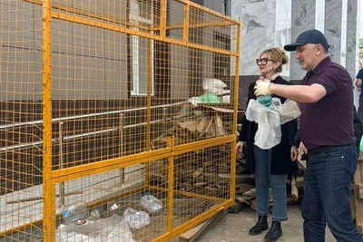 Сбор пластика в дагестанских селах после паводков