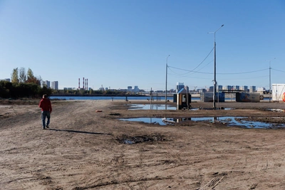 Пляж после паводка: вода ушла