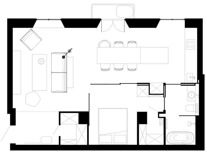 Минималистская квартира 65 м² в историческом центре Минска