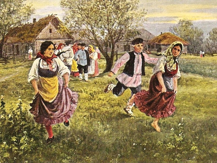 «Горелки». Дореволюционная открытка. | Источник: wikipedia.org