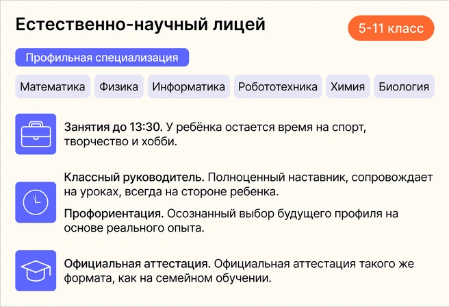Для семей, которые стремятся дать детям гармоничное развитие, углубленное увлекательное изучение предметов и время для посещения кружков и секций по интересам | Источник: Ирина Калмыкова