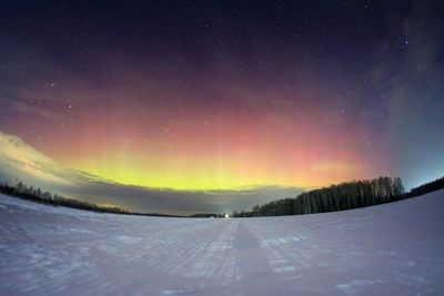 Северное сияние над Нижегородской областью